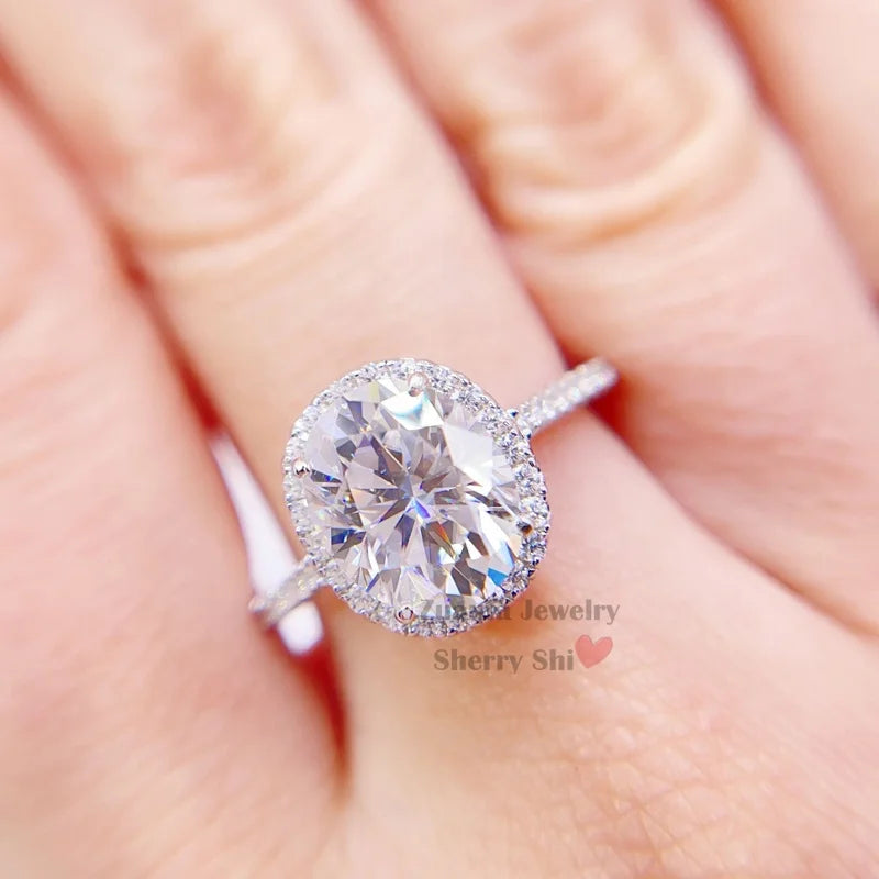 Oval Cut Classic Design 3.15CT Infinity Band Oval Cut Moissanite Diamond Ring for Wedding