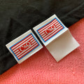 High Density Trademark logo Textile Clothing Hem Labelsoft Folded Edge Suits Woven Hem Tags