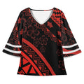 Red Hawaii Designs Polynesian Tribal Print Women Shirts and Blouses Custom Plus Size Blouses for Ladies Formal Blouse Designs