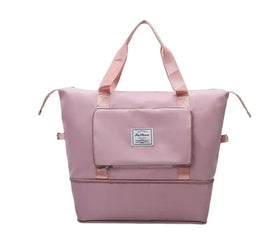 2021 Expandable Women Fitness Gym Bag Large Capacity Travel Duffel Bag Custom Logo Portable Tote Shoulder Bag for Ladies