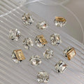 High-End 3D Stacked Diamond Nail Accessories Light Luxury Rectangular Dan Shaped Decorations New High-End Nail Decorations