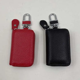 Custom Logo Top Seller High Quality Car Key Protective Cover Holder Leather Car Key Wallets With Keychain