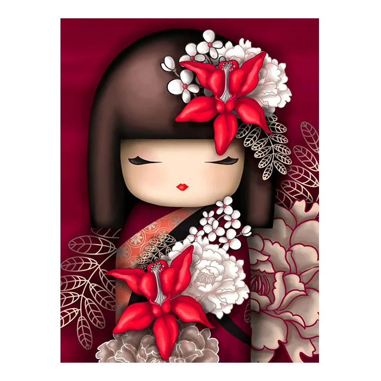 Ever Moment Diamond Painting Cartoon Doll Picture Mosaic Cross Stitch Full Square Drills House Room Art Decoration Gift 3F2584