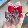 Chiffon Bow Hair Clip  Ponytail Holder Hair Accessories Big Size Elastic Hair Bands Solid Color Women Barrettes New Hairpins