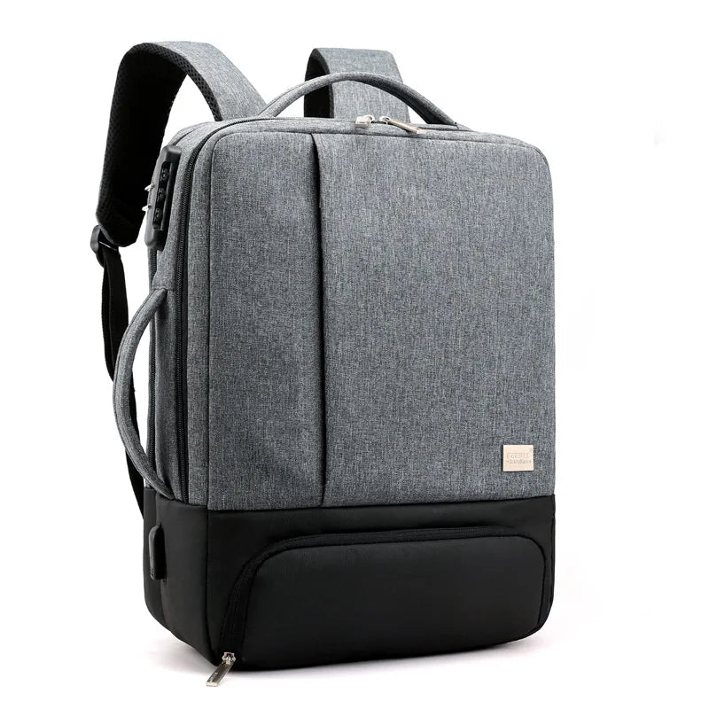 Business 15.6 Laptop USB Charging Travel Bag with Personalized Shoes Storage for Men and Women