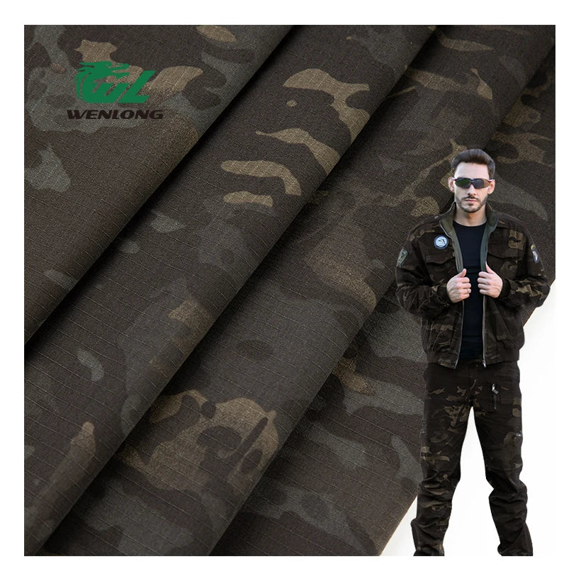 RTS TC 65/35 Black CP Anti Tearing Camouflage Ripstop Print Woven Fabric for Tactical Gears