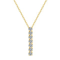 RINNTIN SN346 925 Silver Jewelry 1 Inch Zirconia Bar Pendant Necklace for Women in 925 Sterling Silver Extended Chain Necklace