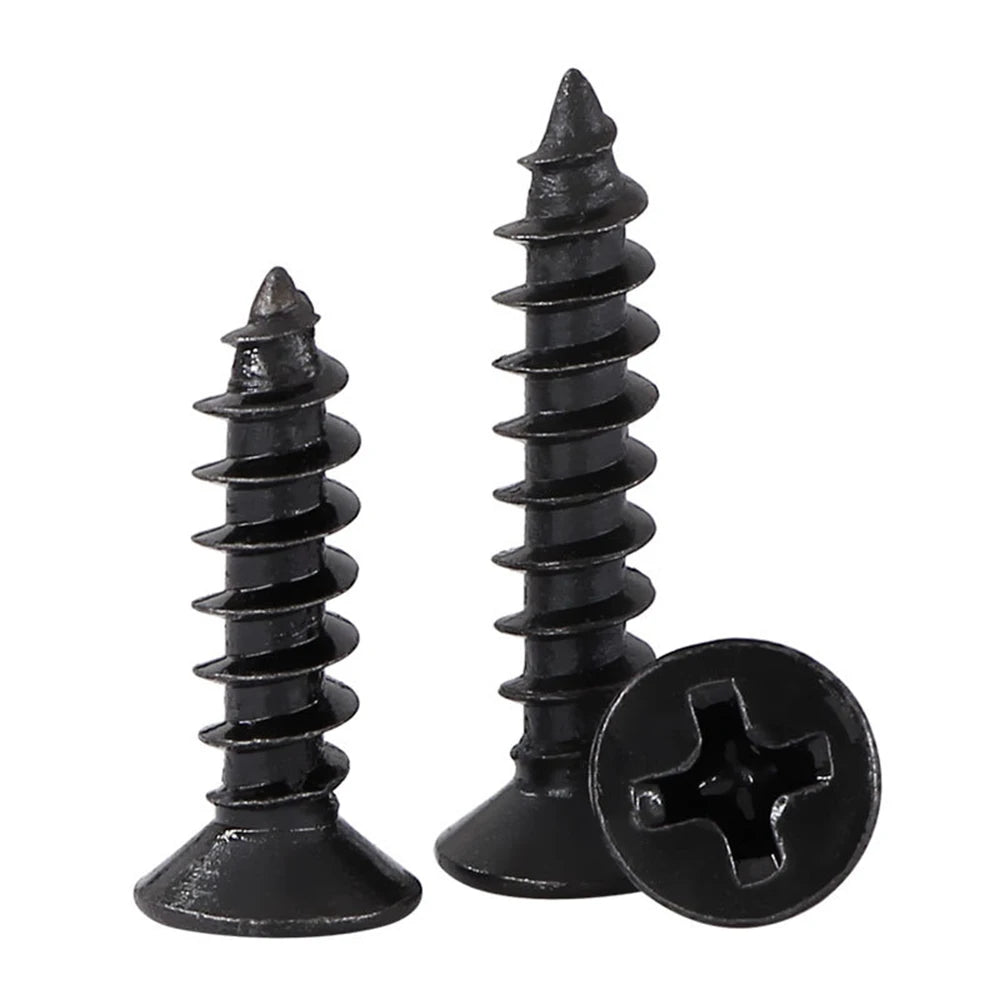Galvanized Black DIN Standard Inch Philip Cross Recessed Flat Countersunk Head Self Tapping Wood Screws