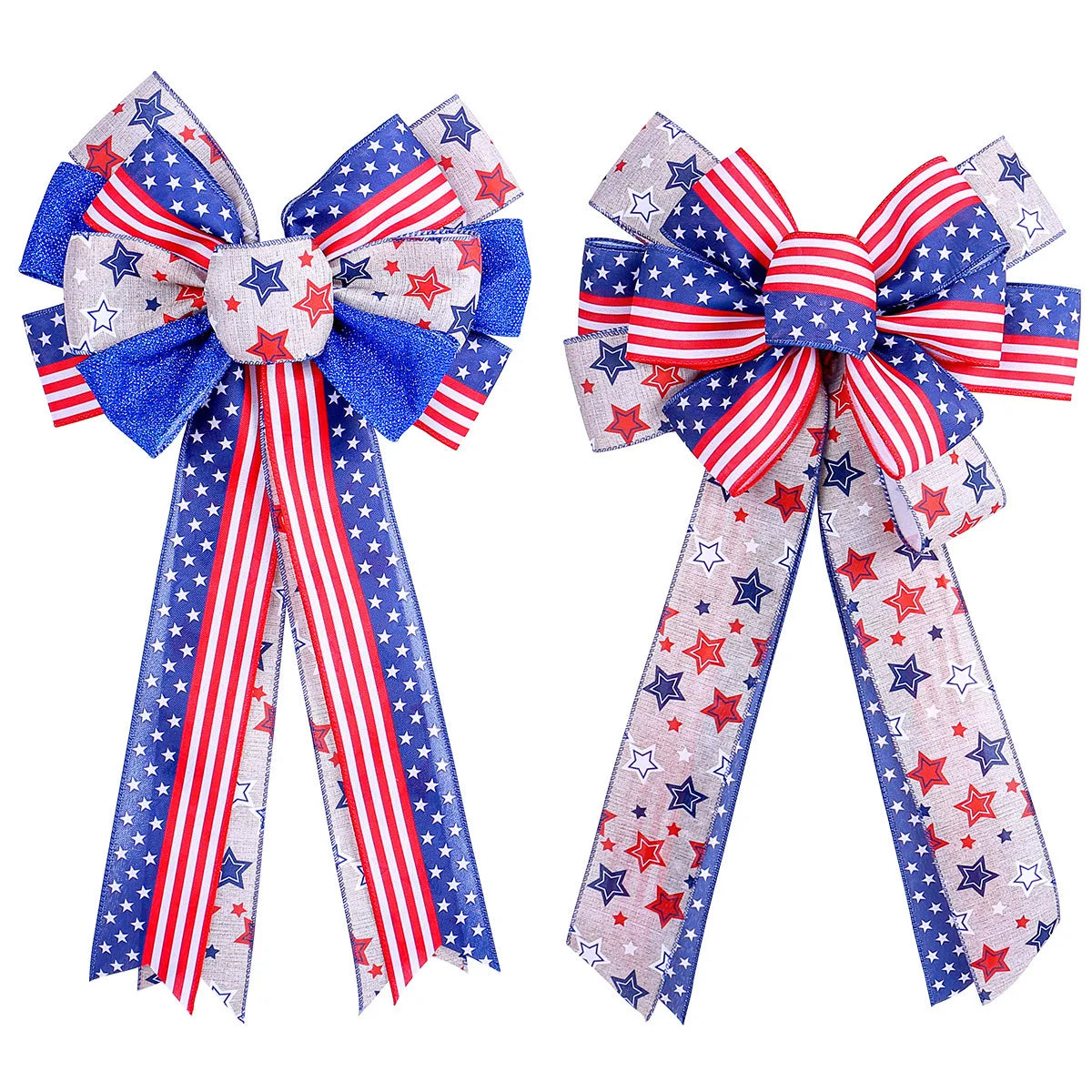 2026 New American Independence Day Bow Decoration Prop Festival Flag Star Stripe Bow Ribbon Pendant