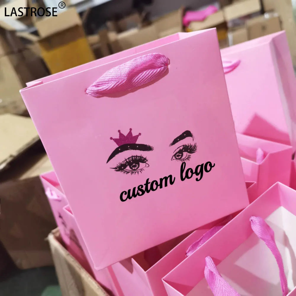 Wholesale Cheap Tote Paper Bag Recyclable Eyelash Packaging and Custom Printed Shopping Bags for Craft Use for Gift