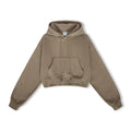 Wholesale Customized Women's Washed Double Zipper Fleece Hoodie Women's Solid Color Sweatshirt Double-layer Hoodie