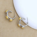 Wholesale Hoop Earrings Gold Plated Pearl Copper Earrings Chunky Huggie Earrings for Women