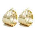 Statement Gold Color Metal Big Geometric Circle Hoop Earrings High-Quality C Shape African Drop Earring Fashion Trend Jewelry