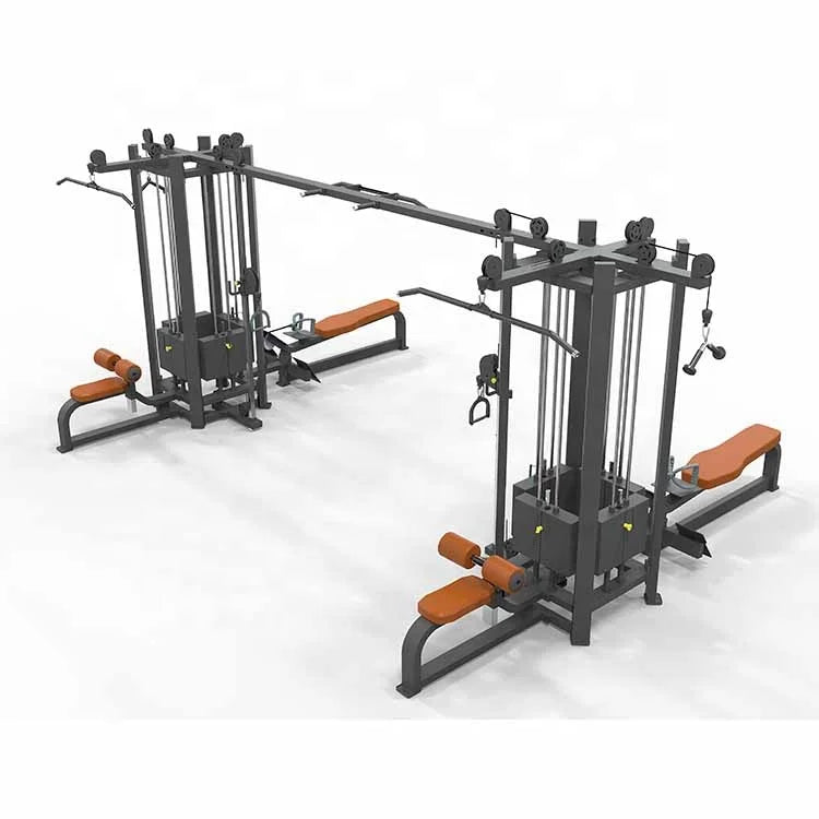Black Steel Iron 8Station Commercial Fitness Equipment with 80KG Weight Stack for Pull-Up Training