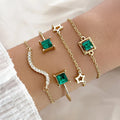 New Arrivals Diamond Geometric Link Chain Bracelet Bling Colorful Crystal Rhinestone Water Drop Bracelets for Party