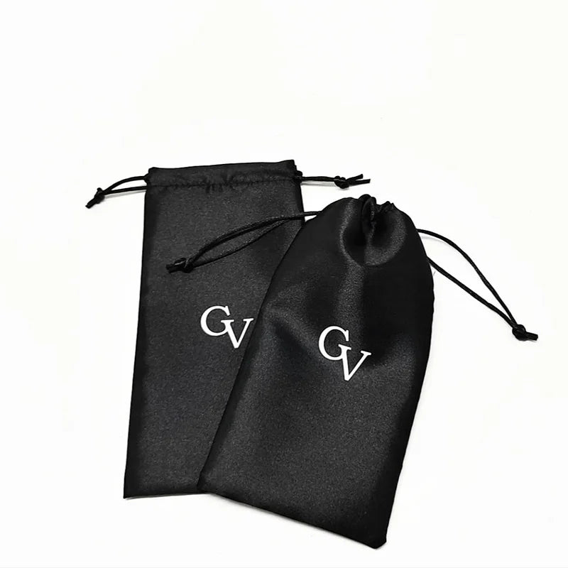 Custom Printed Small Silk Drawstring Bags Multiple Color Options Satin Pouch for Hair Packaging Dust Bag