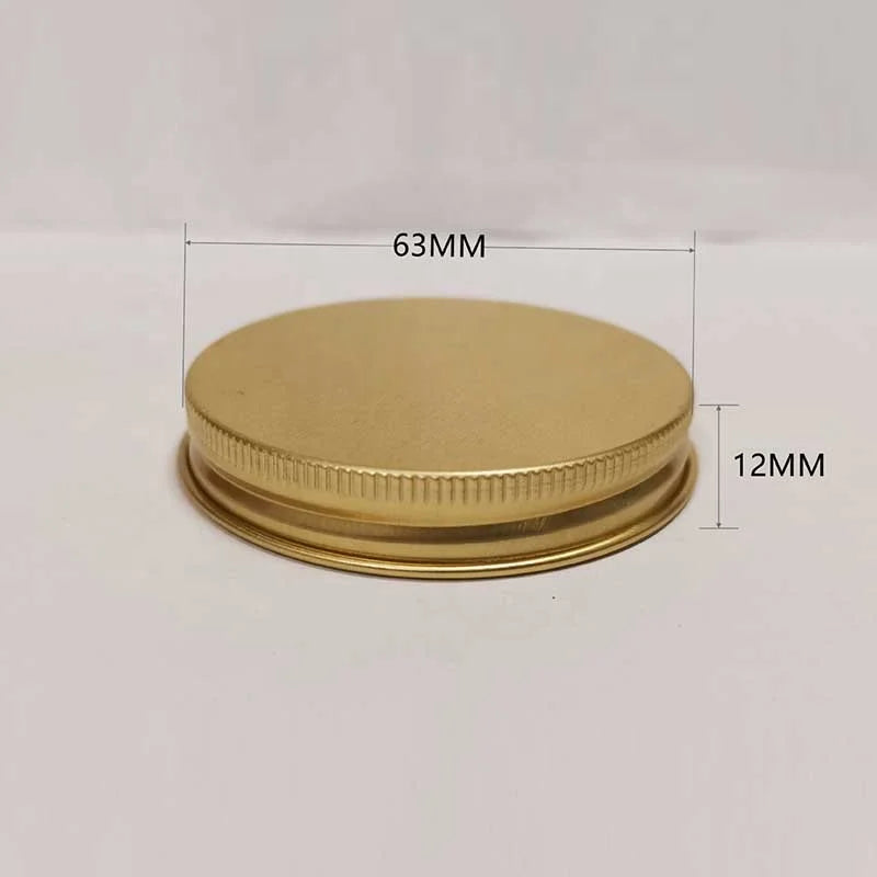 63/400 Size 63*12mm Gold Metal Lids Screw Caps Aluminium Lids for Jar and Cans