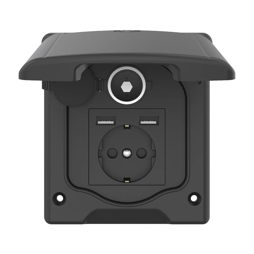 ARANA 16A EU Standard CE Certified Waterproof Schuko Power Outlet Socket for Caravan & RV Exterior Accessories (PC/ABS Material)