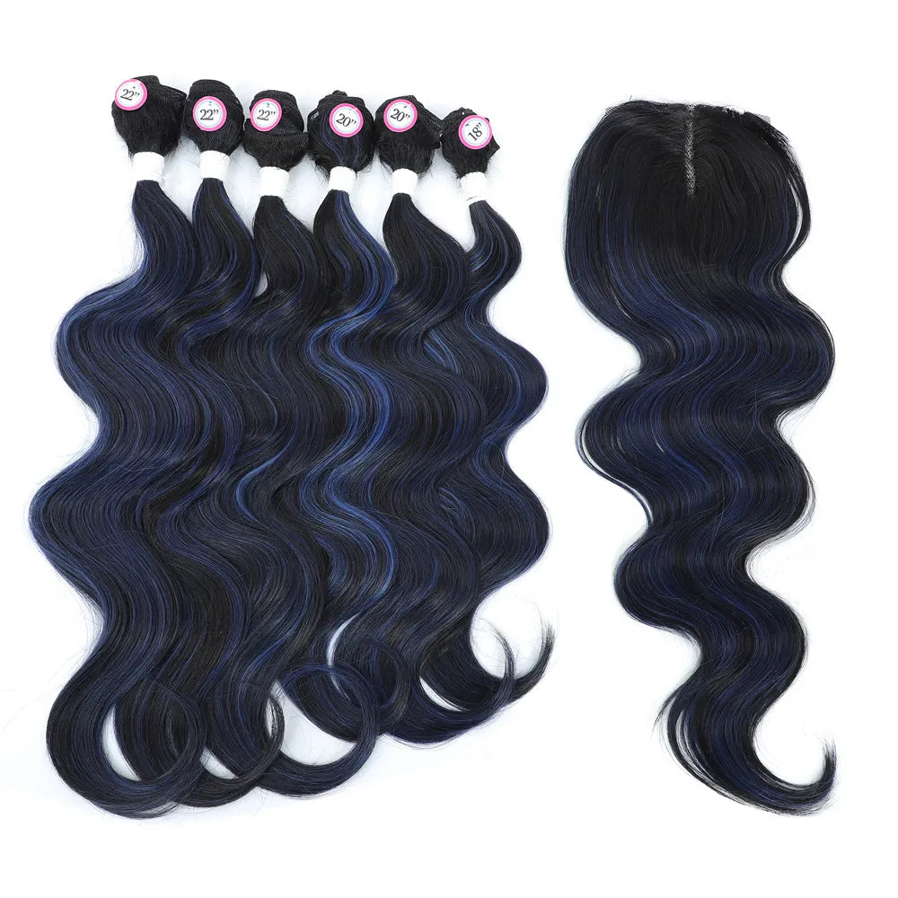 X-TRESS SPOT Body Wave Full Head/Pack With Lace Front Closure Straight Synthetic Hair Extension Heat Resistant Fiber Hair Bundle