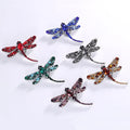 Luxury Ladies Brooches Dragonfly Rhinestone Crystal Brooch Party Wedding Plated Metal Diamond Clothes Bags
