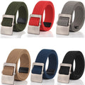 Wholesale 1.5" Wide Elastic Belt Men Classic Silver Zinc Alloy Slide Buckle Casual Stretch Jeans Webbing Belt Factory Price