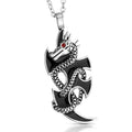 Hot Selling New Arrival Gold Plated Black Stainless Steel Dragon Necklace Fine Pendants & Charms for Men and Women