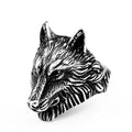 SS8-649R Steel Soldier Viking Wolf Head Ring Stainless Steel Men's Ring Fashion Animal Jewelry Gift
