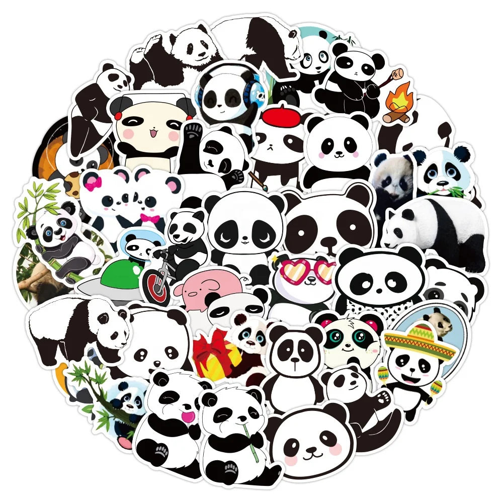 50Pcs Kawaii Animal Panda Girl Sticker Label for Kids Children Gift Notebook Skateboard Luggage Laptop Stickers
