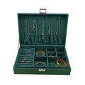 Green Suede Velvet Jewelry Necklace Rings Bangle Box Case Organizer with Pouch Zhuangqun Personal Storage & Shop Exhibition