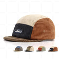 Hot Sale Custom Logo Cotton Blank Plain Unstructured Dad Hats Embroidery Adjustable Short Brim 5-Panel Corduroy Snapback Caps