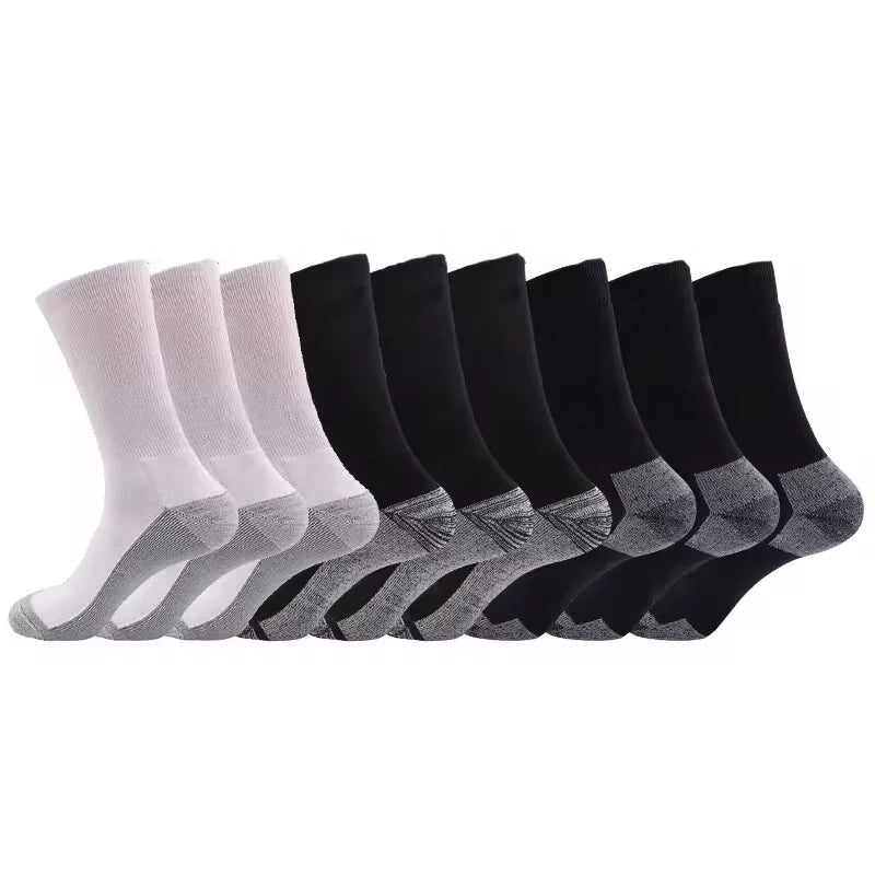 Wholesale Outdoor Thick Terry Cushion Socks Men Running Walking Trainer Athletic Crew Socks