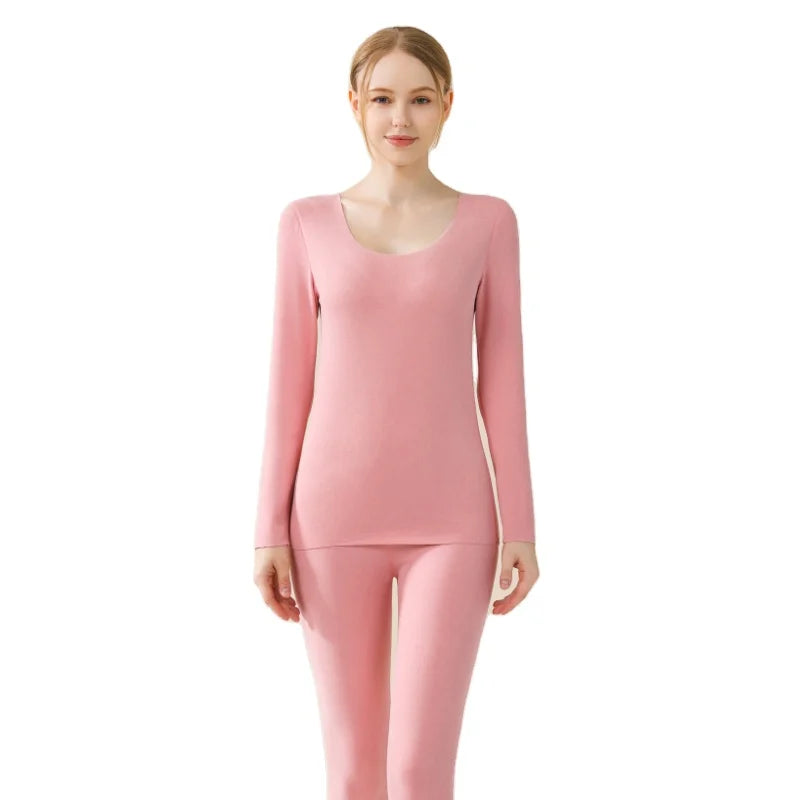 Women's Winter Thermal Ski Underwear Set Inner Warm Breathable Eco-Friendly Quick Dry Polyester Seamless Design Solid Pattern
