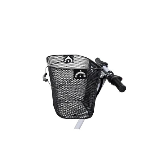 Bicycle Basket Solid Metal Mesh Black Bicycle Easy Release Handlebar Bar Mount Bicycle Bag  Basket