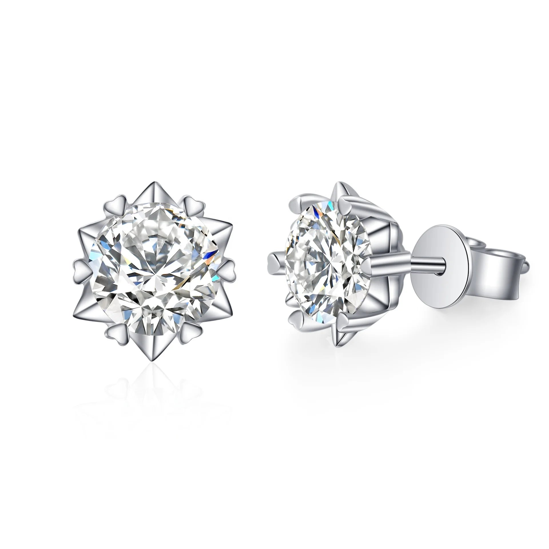 2023 Jewelry Snowflake Moissanite Stud Earring 925 Sterling Silver Moissanite Diamond Earring Women Jewelry
