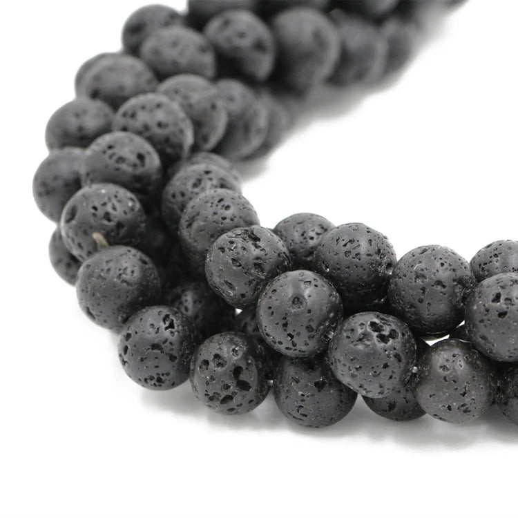 Wholesale Natural Lava Gemstone Beads for Jewelry Making Stone Beads From Lava Stone Natural Jewelry