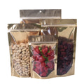 Custom Printed Clear Front Silver/Gold Aluminum Foil Pack Zip Lock Stand up Food Pouch Packaging Plastic Bag with Zipper