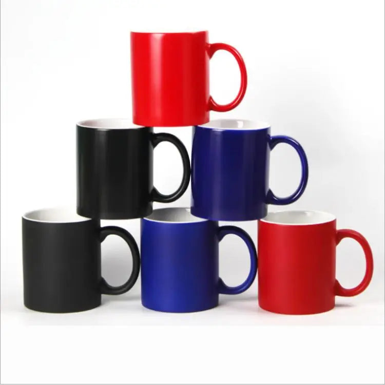 Wholesale Magic Mug Black Blue Red Blanks Water Transfer Printing Coffee Color Changing Cups