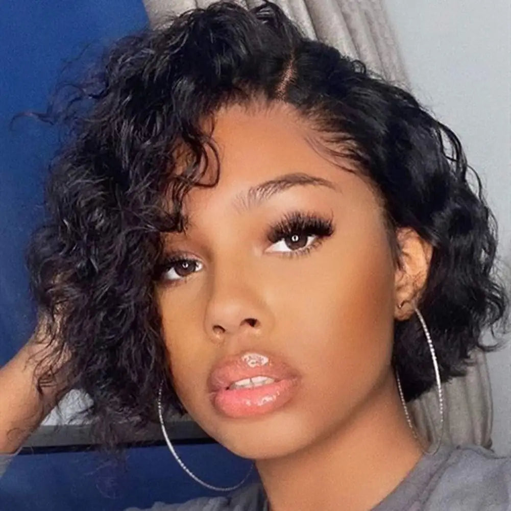 Short Pixie Curls HD Lace Wig Raw Virgin Brazilian Human Hair Cuticle Aligned Wig Perruque Bob Lace Front Wigs for Black Women