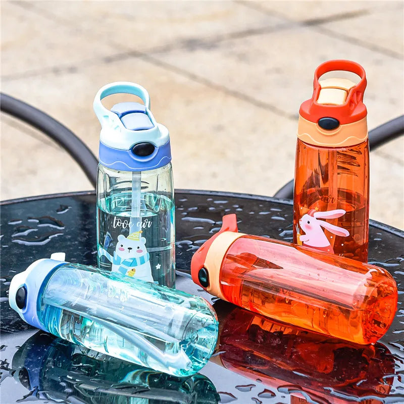550ml Outdoor Sport Straw Cup Student Kids Plastic Drinkware PP Material for Camping Juice Travel Bottles