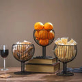 Geometric Hollow Home Living Room Desktop Nordic Ins Iron Art Wine Glass-shaped Storage Creative Drain Plate Fruit Basket