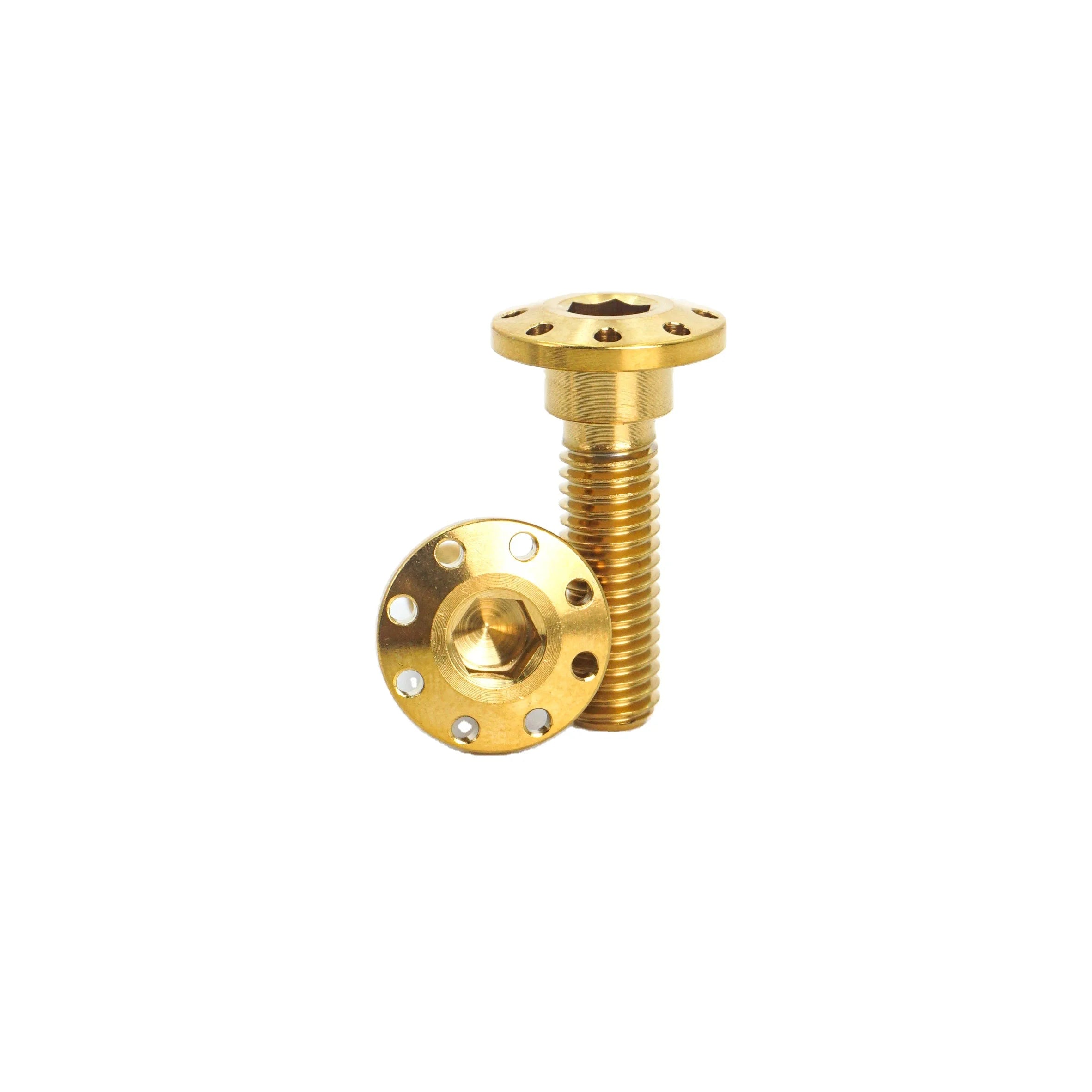 GR5 CNC Machined Titanium Motor Bike Rear Brake Screw Hex Head Bolt M8*22 15mm Thread Length for Disc Brake Rotors Motorcycle
