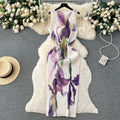 Boutique Wholesale 2026 Summer New French Printed Sleeveless Pleated Design Feeling Waist Tight Women's Dress