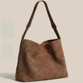 Trendy Suede Waffle Tote Bag for Women - 2025 Fall Winter New Arrival  Shoulder Bag Stylish Underarm Purse