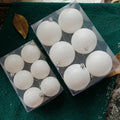 8/6cm White Christmas Ornament Plastic White Christmas Balls 2023 Christmas Tree Ornaments White Xmas Baubles Balls 6Pcs SD509
