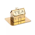 High Quality Mini House Shape 304 Stainless Steel Tea Infuser Creative Silver Golden Drip Tray with Chain for Loose Tea