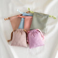 New Luxury Thick 8*10cm Silk Satin Velvet Cosmetic Bag Drawstring Packaging for Gems and Jewelry Elegant Ribbon Gift Pouch