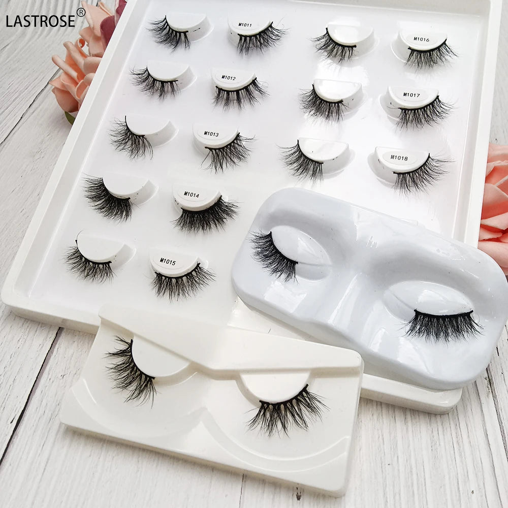 Wholesale 3D Mink Lashes Long Lasting Natural Corner Half Eyelashes Full Strip Eyelashes