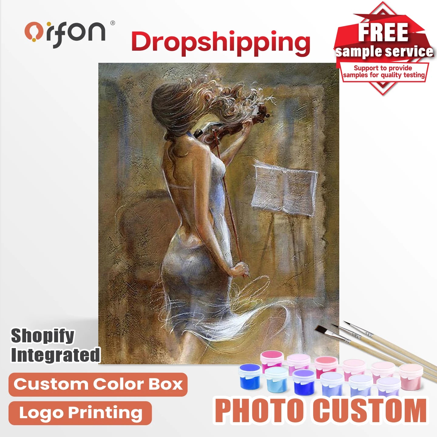 OrfonFactory Direct Drop Shipping Diy Paint by Numbers Kits - Vintage Violinist Art for Adult DIY Home Decor Wholesale