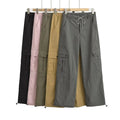 Women Summer Thin Soft Loose Comfortable Lightweight Quick Dry Pockets Cargo Pants