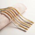 3 4 5mm Tennis Link Chain Necklace Hip Hop Jewelry Brass Cubic CZ Stone Necklace